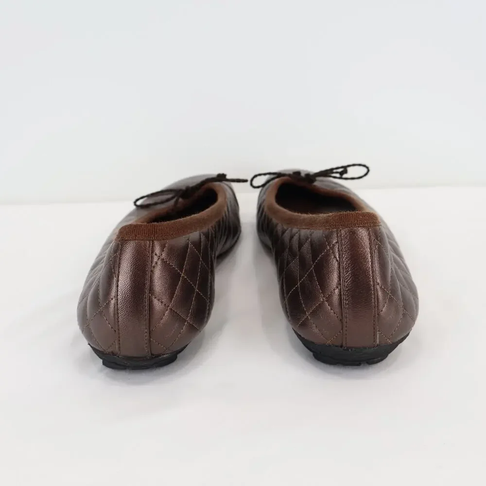 Paul Mayer Attitudes Quilted Metallic Brown Ballet Flats Size 9